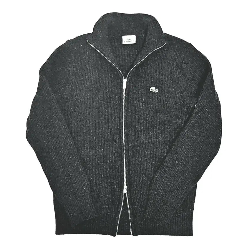 [BUNJANG] Lacoste Ribbed High Neck Full Zip Up 95 Navy / (무료배송) 라코스테 골지 하이넥 집업 95 네이비