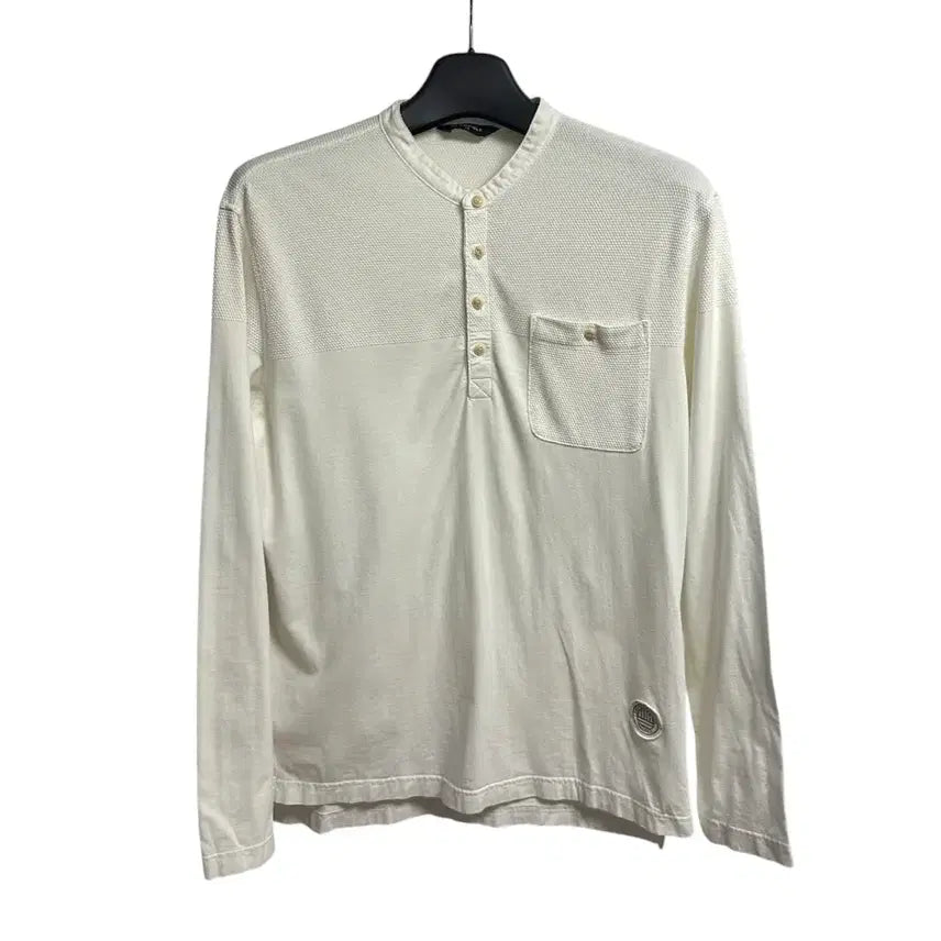 [BUNJANG] Beanpole Henry Neck Long Sleeve T-Shirt Ivory Size 105 / 빈폴 헨리넥 긴팔티셔츠 아이보리 105size