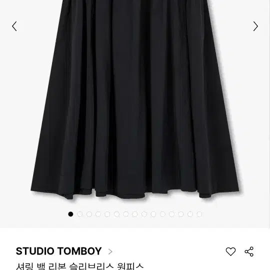 [BUNJANG] STUDIO TOMBOY Shirring Back Ribbon Sleeveless Dress Black / 스튜디오 톰보이 셔링 백 리본 슬리브리스 원피스 블랙