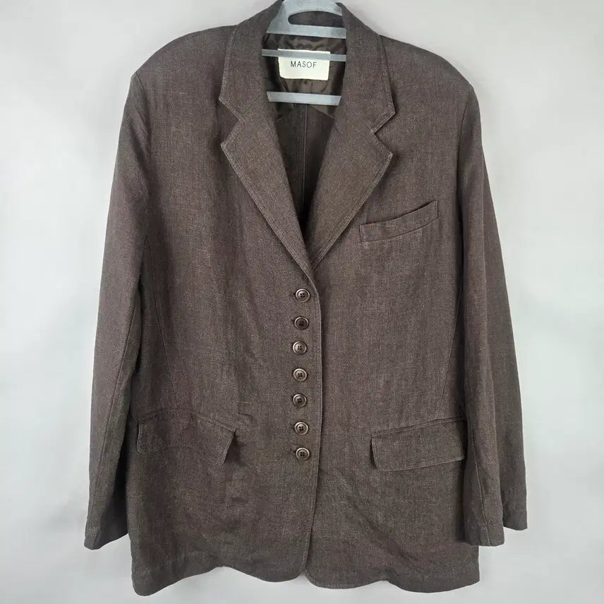 [BUNJANG] MASOF Linen Blend Oversized Boyfriend Fit Manish Jacket / [무료배송]MASOF 여성 F 오버핏 린넨 마 느낌 매니쉬 자켓 마소프