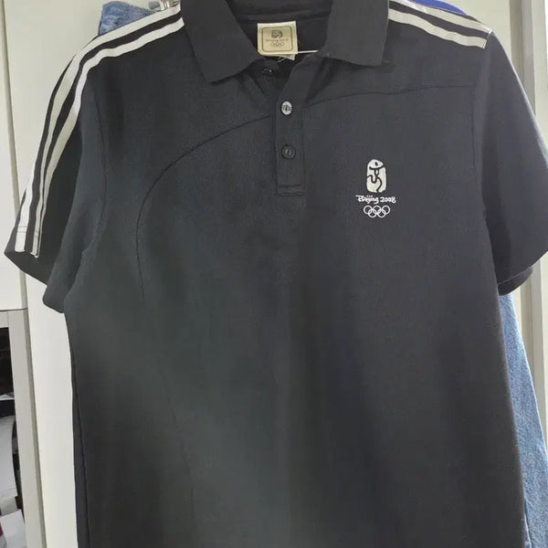 [BUNJANG] Adidas Beijing Olympics Short Sleeve Polo Shirt Black / 아디다스 베이징 올림픽 반팔 카라티 블랙