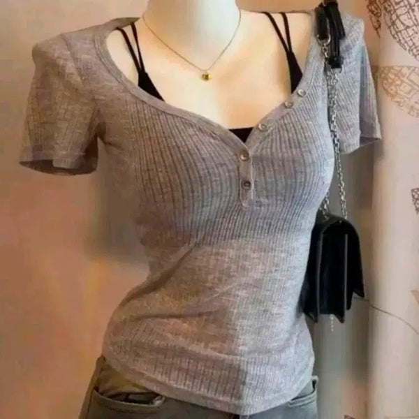 [BUNJANG] Summer Short-Sleeve Knit Top / 여름 반팔니트