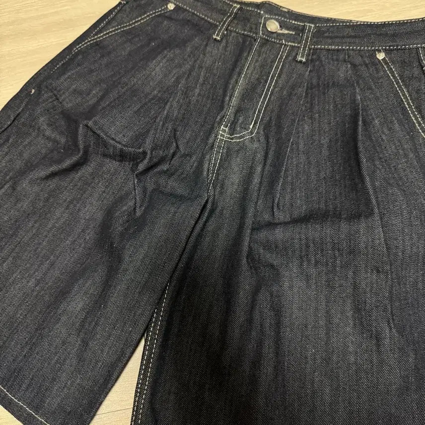 [BUNJANG] Trillion Bermuda Shorts Navy Denim / 트릴리온 버뮤다 팬츠