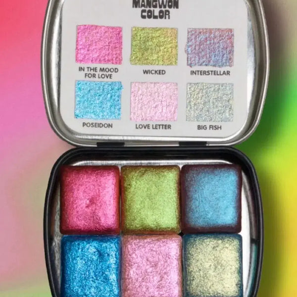 [BUNJANG] Mangwon Color Chameleon Pearl Paint Set (Wicked, Interstellar, Poseidon, Hwayangyeonhwa) / 망원칼라 카멜레온 펄 물감 세트 위키드 인터스텔라 포세이돈 화양연화