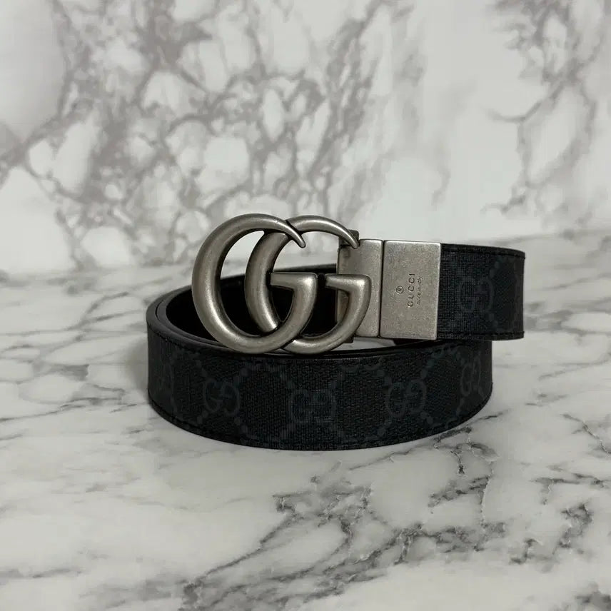 [BUNJANG] Gucci Marmont Silver Buckle Belt / [80.32] 구찌 마몬트 은장 벨트