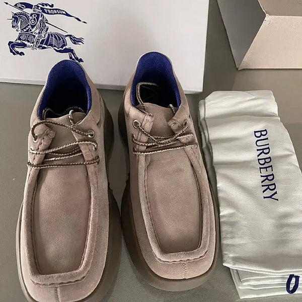 [BUNJANG] Burberry Suede Creeper Derby Shoes Beige/Night Blue / [정품] 버버리 스웨이드 크리퍼 더비 슈즈 새상품