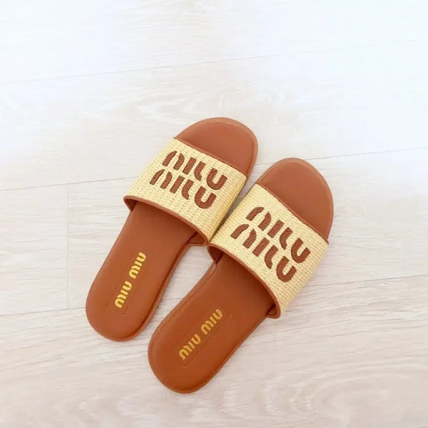 [BUNJANG] Miu Miu Rattan Slides 240 / 새상품)미우미우 슬리퍼 240