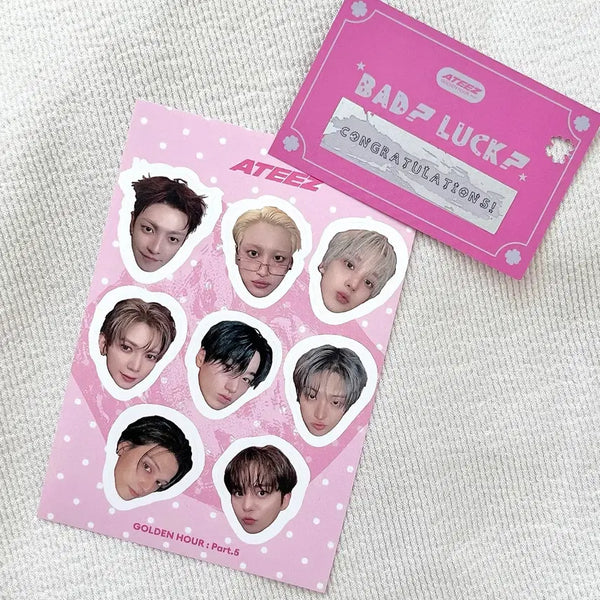 [BUNJANG] ATEEZ BAD Lucky Draw Bbojak-Tz Sticker / 에이티즈 BAD 럭키드로우 뽀짝티즈 스티커
