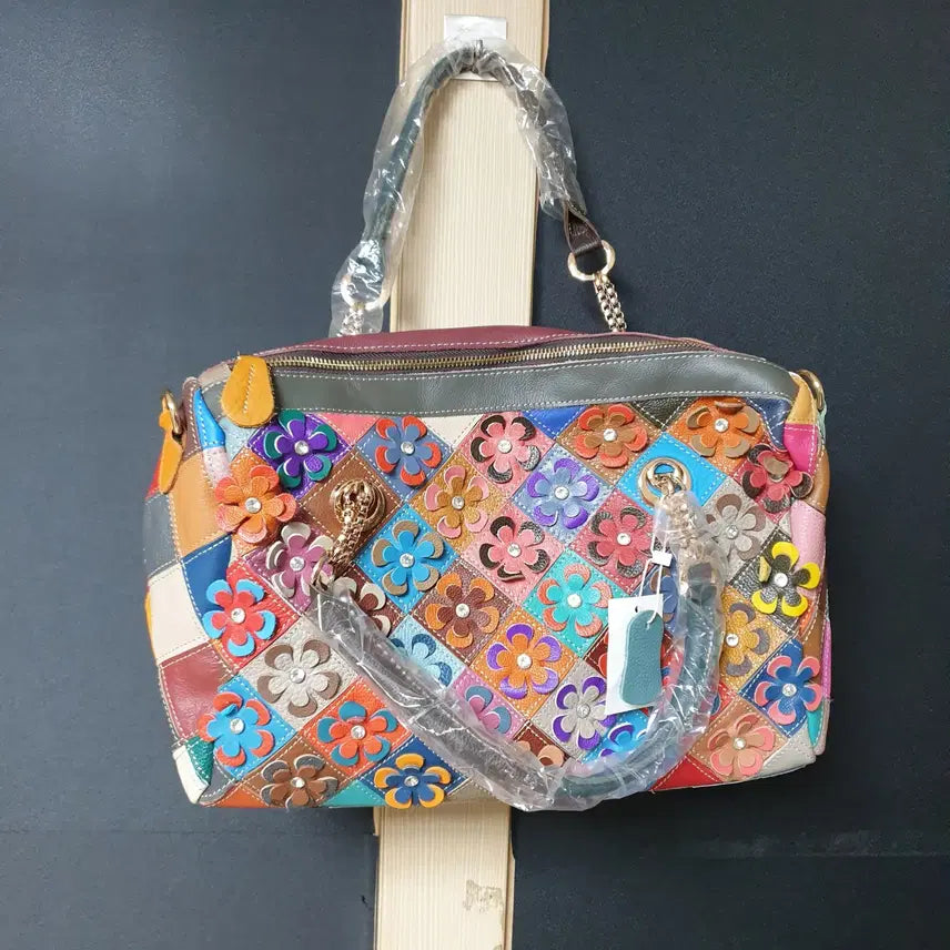 [BUNJANG] Patch Flower Embellished Women's Handbag / 진짜만원 새상품 패치꽃가득 여자가방 핸드백