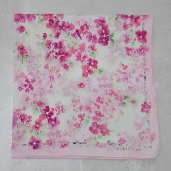 [BUNJANG] Burberry Flower Silk Scarf / 버버리 플라워 쁘띠스카프 손수건