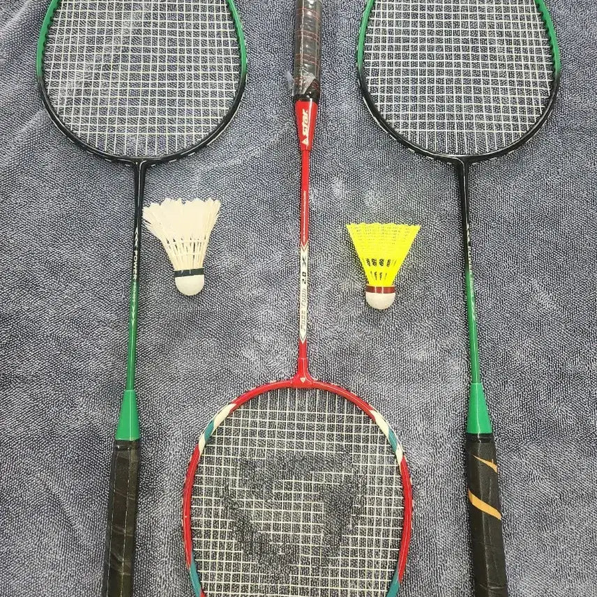 [BUNJANG] Nasso Power Pro 005 Badminton Rackets (2) and Star Racket (1) with Shuttlecock and Bag / 배드민턴 라켓