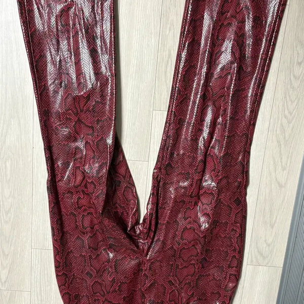 [BUNJANG] Leather Python Wide Pants / 레더 파이톤 와이드 팬츠