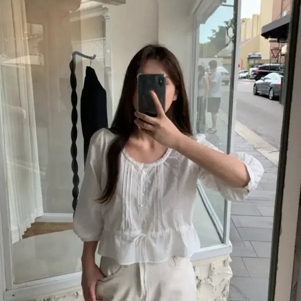 [BUNJANG] Riette Cluny Blouse White / (새상품)riette 리에뜨 클로니 블라우스 /화이트