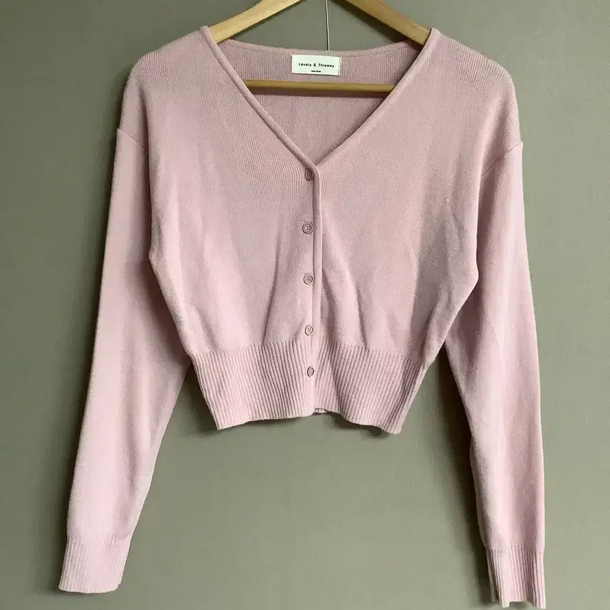 [BUNJANG] Pink V-Neck Cardigan / 연핑크 브이넥 가디건 여성가디건