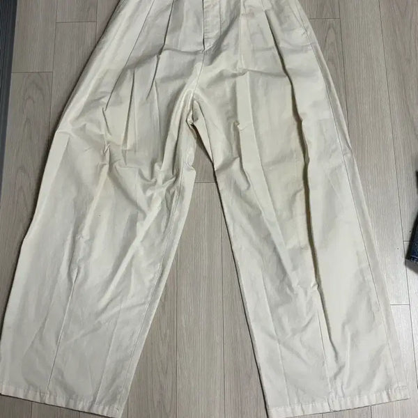 [BUNJANG] Ivory Cotton Wide Pants / 아이보리 면바지 와이드 팬츠
