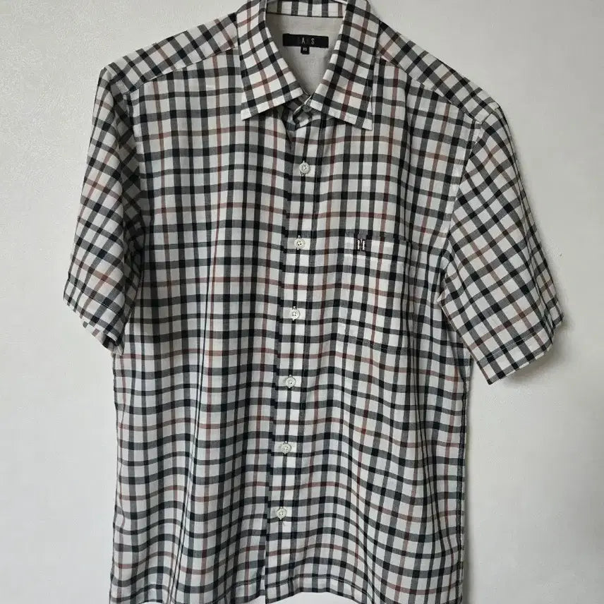[BUNJANG] Daks Linen Short Sleeve Shirt (Size 95) / 시원한 마   닥스 체크  마   반팔셔츠 95