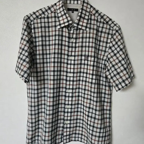 [BUNJANG] Daks Linen Short Sleeve Shirt (Size 95) / 시원한 마   닥스 체크  마   반팔셔츠 95