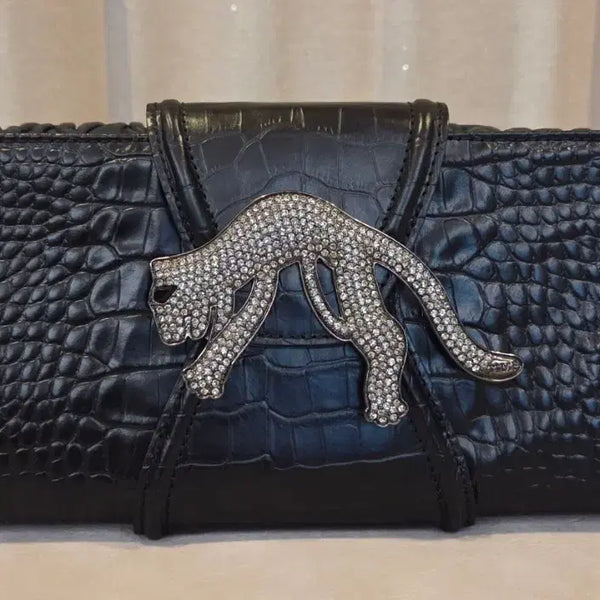 [BUNJANG] TIME Cubic Cowhide Leather Clutch Bag / 타임 TIME 큐빅 소가죽 클러치백