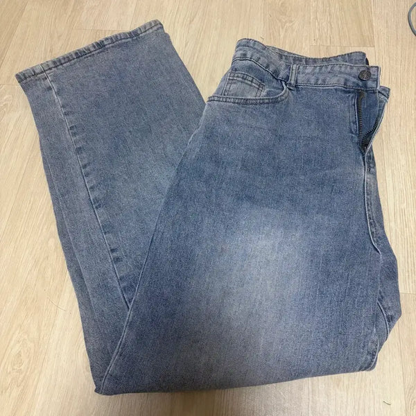 [BUNJANG] Nisom Blue Red Straight Fit Jeans / 에이블리 니썸 중청레드 바지