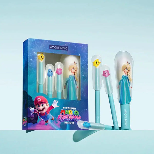 [BUNJANG] Amorebasic Super Mario Glow Mini Makeup Brush 4-Piece Kit / 아모레베이직 슈퍼마리오 글로우 미니 메이크업 브러쉬 4종 키트