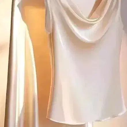 [BUNJANG] Beige Silk-feel Two-piece Set / 베이지 색상 실크느낌 투피스