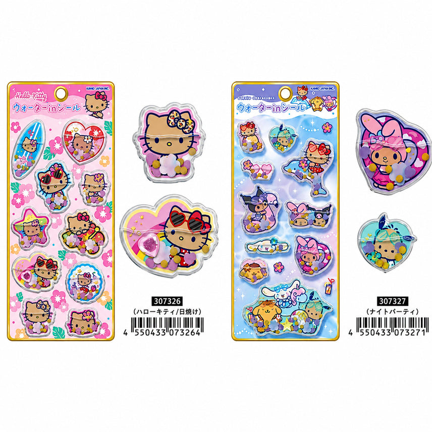 [BUNJANG] Sanrio Tanning Water Sticker Set / [정품] 산리오 태닝 워터 볼록 입체 스티커 포차코 쿠로미 마이멜로디