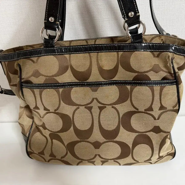 [BUNJANG] Coach Signature Shoulder Bag Brown/Black / 코치 시그니처 숄더백 브라운/블랙