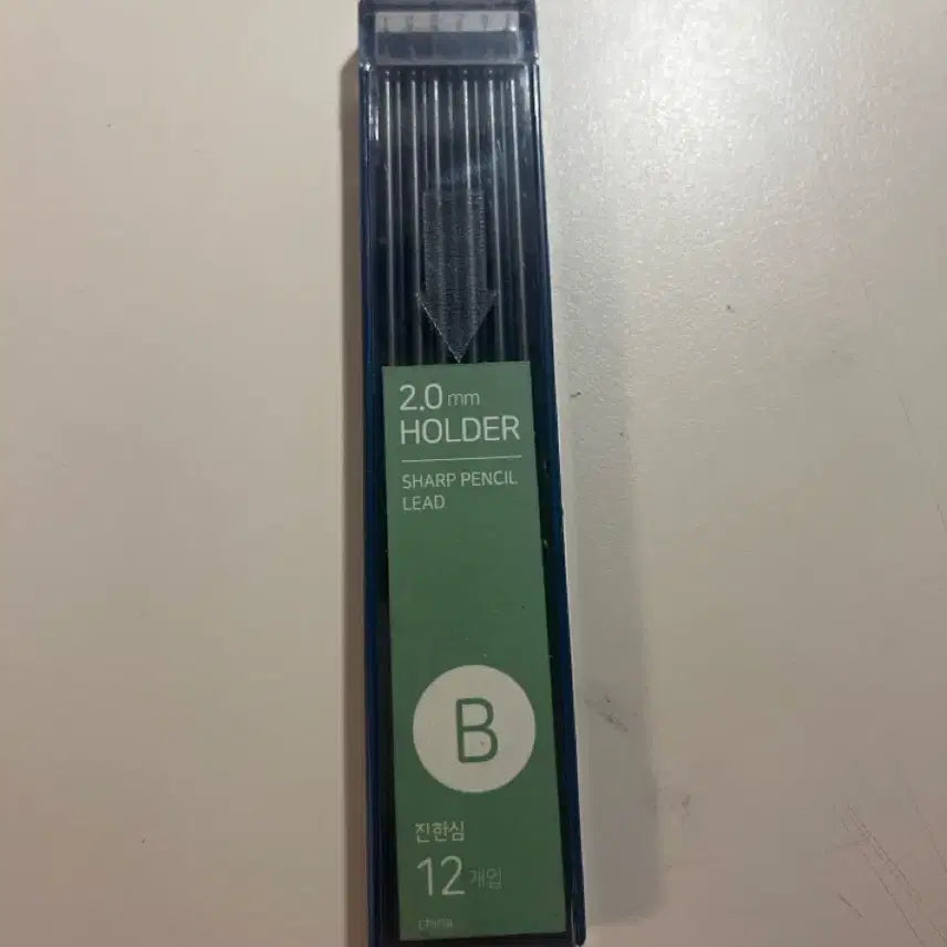 [BUNJANG] 2.0mm Lead Refills, B Hardness, 12 Count / 2.0mm 샤프심 B 진한심 12개입