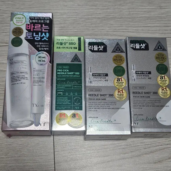 [BUNJANG] VT Cica Riddle Shot 50 & 300 Ampoule Bundle Set (Sealed) / (미개봉) VT 시카 리들샷 50과 300, 바르는토닝앰플 일괄