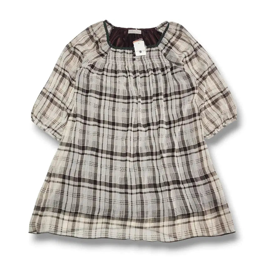 [BUNJANG] COX Check Blouse Dress / COX 체크 블라우스 원피스