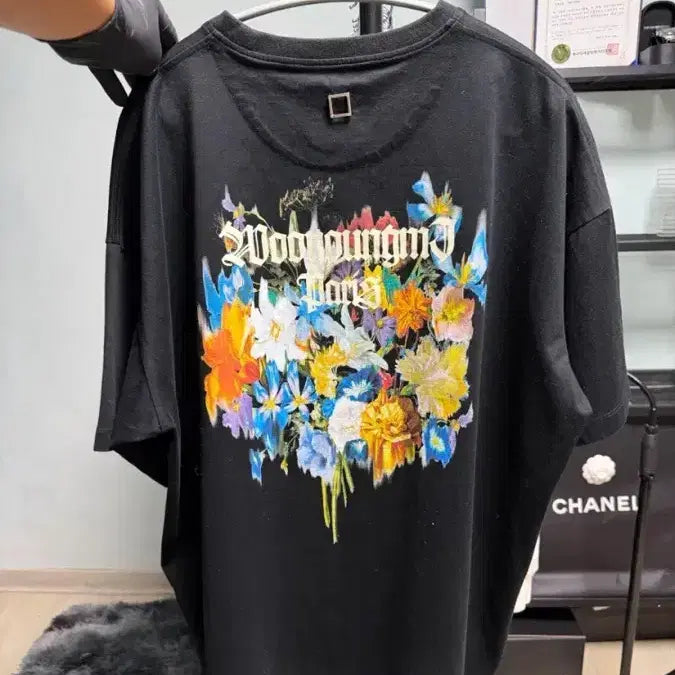 [BUNJANG] Wooyoungmi Multi Flower Short Sleeve T-Shirt / {상태S급}우영미 멀티플라워반팔