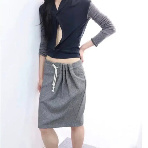 [BUNJANG] Woolika Santos Curtain Midi Skirt / 울리카 상투스 커튼 미디 스커트