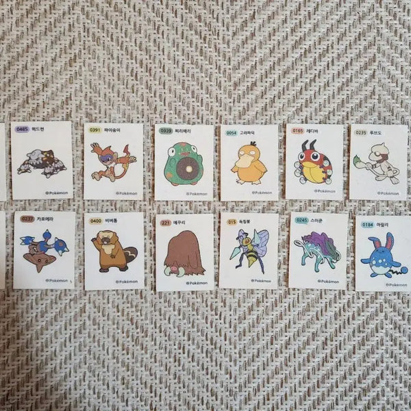 [BUNJANG] Pokemon Bread Stickers (15 pcs) - Assorted Pokemon / 포켓몬빵 띠부씰 장당 1200원 판매합니다.