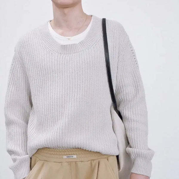 [BUNJANG] Recto RC Logo Jacquard Patch U-Neck Knit M / 렉토 RC로고 자카드패치 U넥니트 M