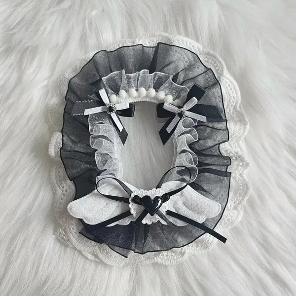[BUNJANG] Handmade Lace Top Loader Deco Card Holder (White/Black) / 레이스탑꾸 화이트 블랙 메이드 리본 발레코어 탑로더 꾸미기 아이돌 포카