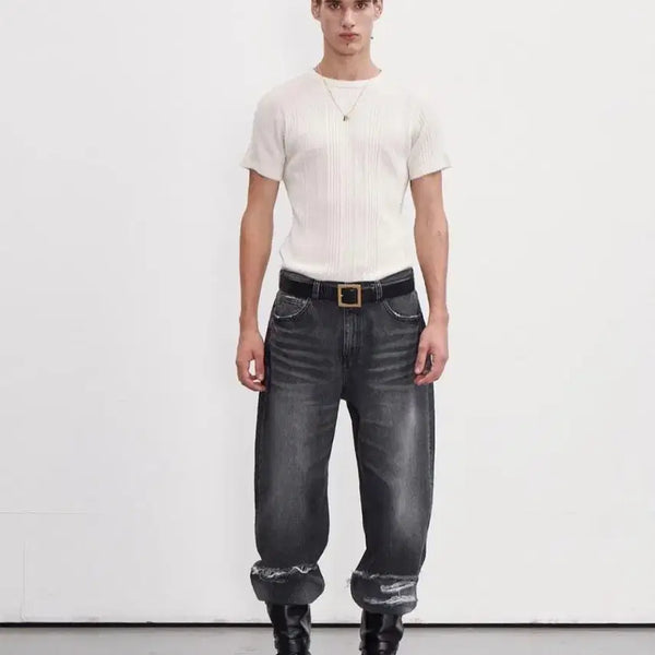 [BUNJANG] Recto Destroyed Denim Pants Black S / 렉토 디스트로이드 데님 팬츠 블랙 S