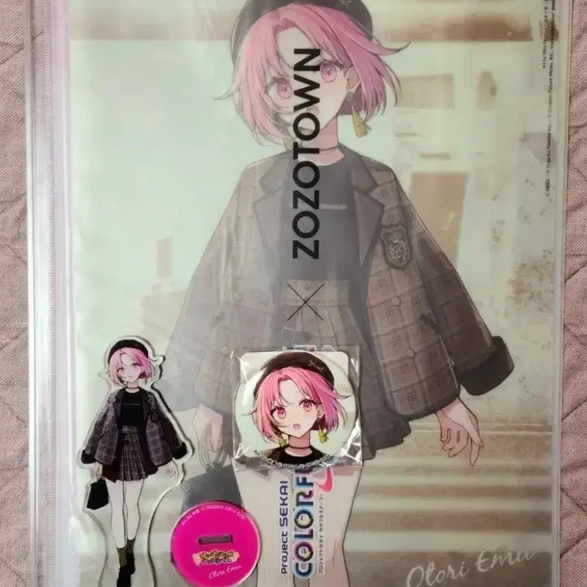 [BUNJANG] Project Sekai Aoi Emu Jojotown 1st Edition Acrylic Stand & Can Badge Set / (급전) 프세카 프로세카 오오토리 에무 조조타운 1탄 아크릴스탠드 캔뱃지