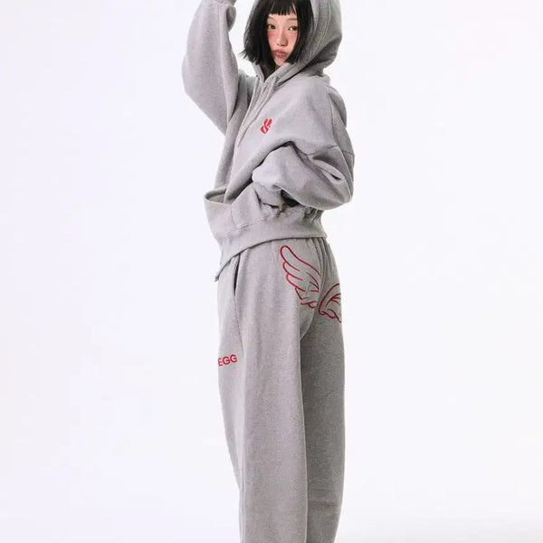 [BUNJANG] YEGG Wing Hoodie Grey / YEGG예그 윙 후디 그레이