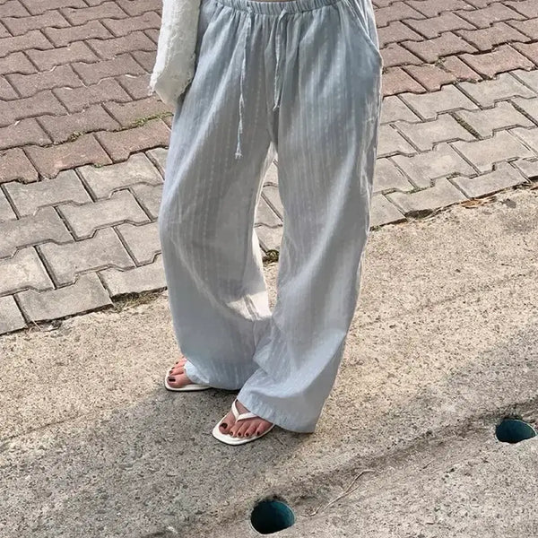 [BUNJANG] Mariround Flower Banding Wide Pants / 메리어라운드 플라워 밴딩 와이드 팬츠