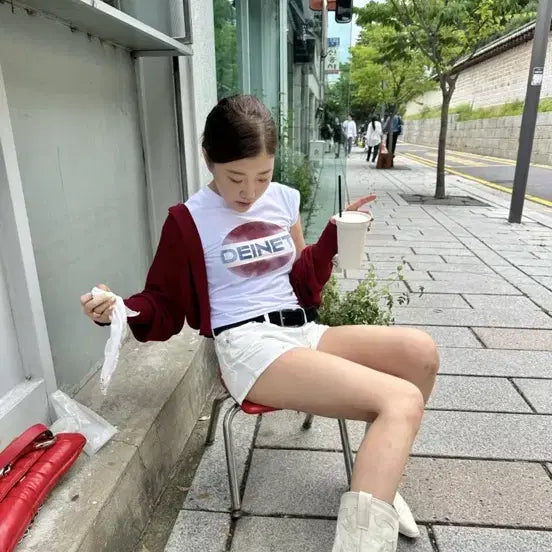 [BUNJANG] Dainitt Crop Short Sleeve T-shirt / 다이닛 크롭 반팔티