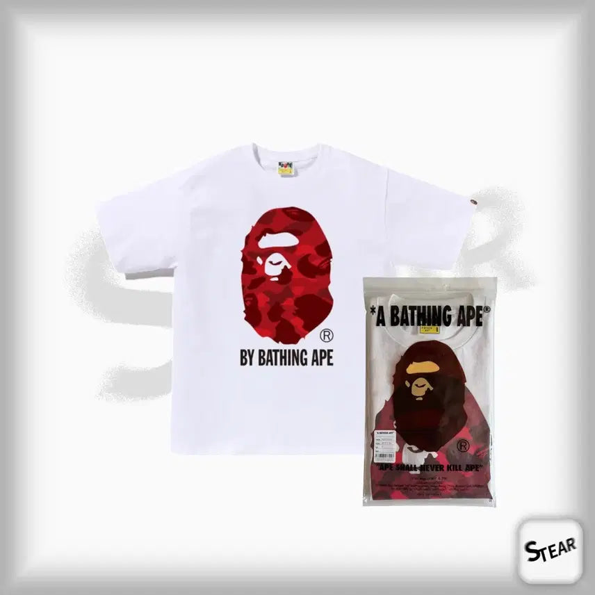 [BUNJANG] A Bathing Ape ABC Camo Big Ape Red White / 베이프 ABC카모 빅에이프 레드 화이트
