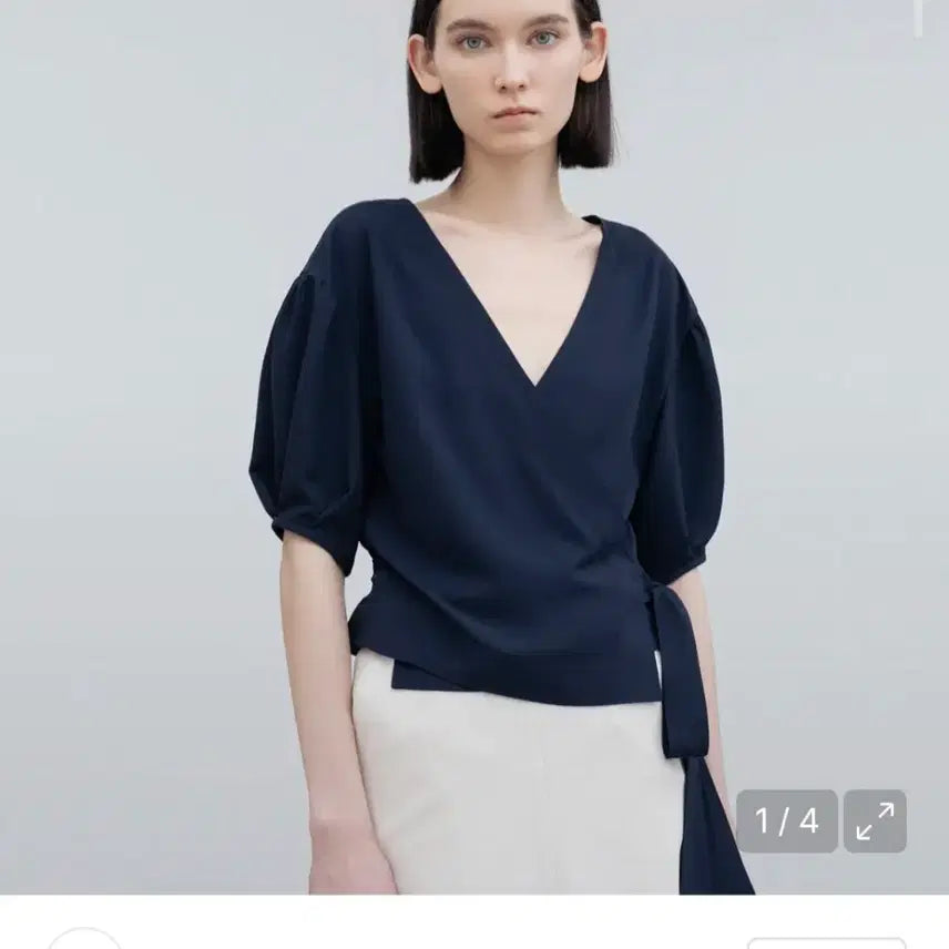 [BUNJANG] RE RHEE Wrap Blouse / (새제품) 리이 블라우스 슬리브 랩 블라우스 RE RHEE