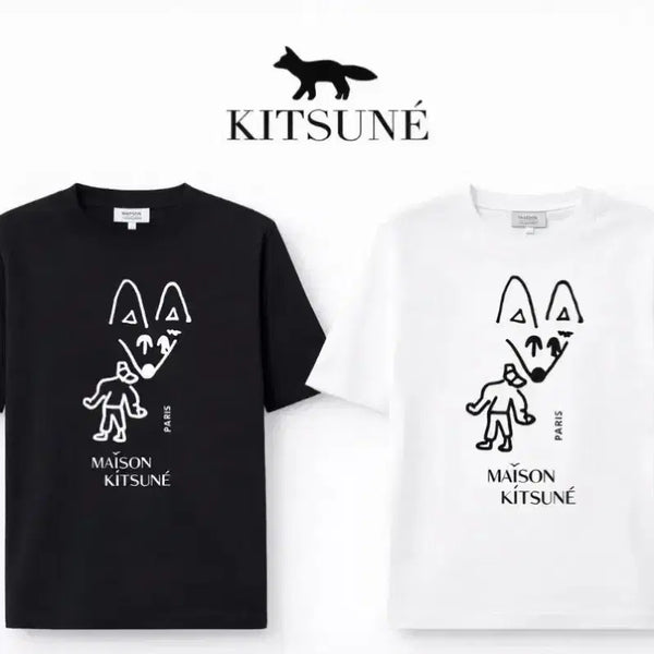 [BUNJANG] Maison Kitsuné Party Fox Round Short Sleeve T-Shirt (Unisex) / 정품/새상품) 메종키츠네 파티폭스 라운드 반팔 티셔츠 (남녀공용)