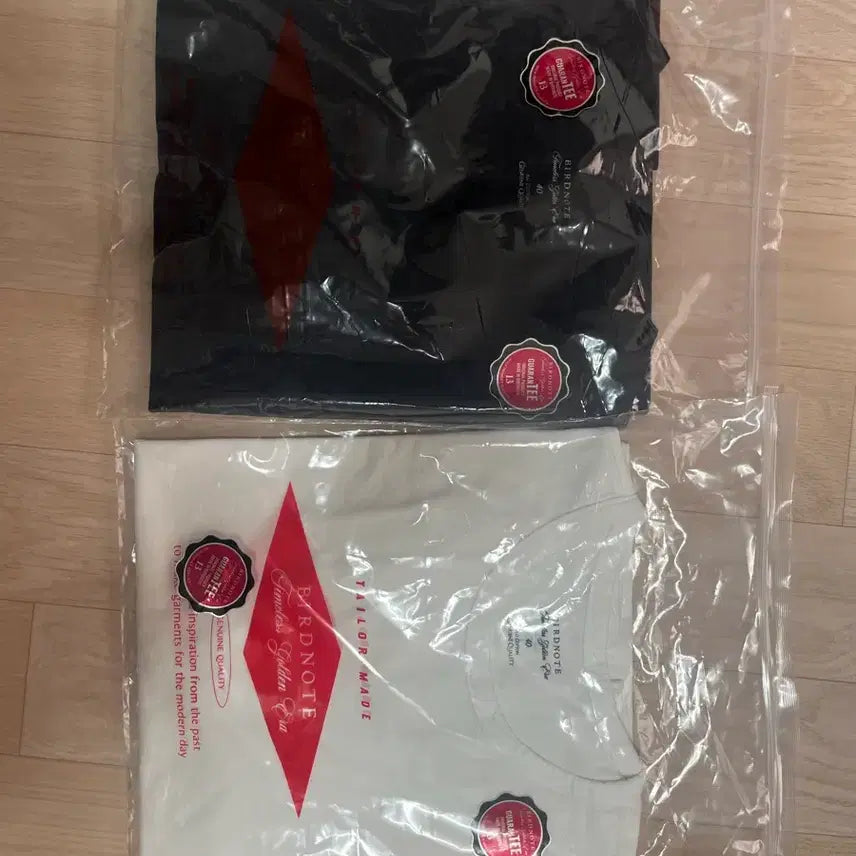 [BUNJANG] Bird Note Short Sleeve T-Shirt Set (Black/White, Size 40) / 버드노트 반팔티 블랙/화이트 2종 세트 40사이즈