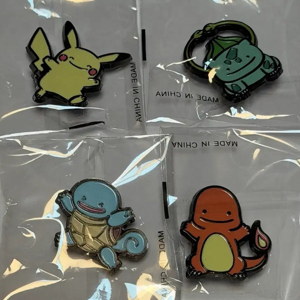 [BUNJANG] Colorgram Pokemon Metal Charm Badge Bundle Set / [4종 일괄] 컬러그램 포켓몬 뱃지 메탈참 피카츄 이상해씨 꼬부기 파이리