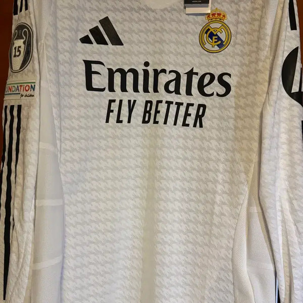 [BUNJANG] Real Madrid 24-25 Home Authentic Long Sleeve Bellingham Champions League Jersey / 24-25 레알마드리드 홈 어센틱 긴팔 No.5 벨링엄 챔스 유니폼