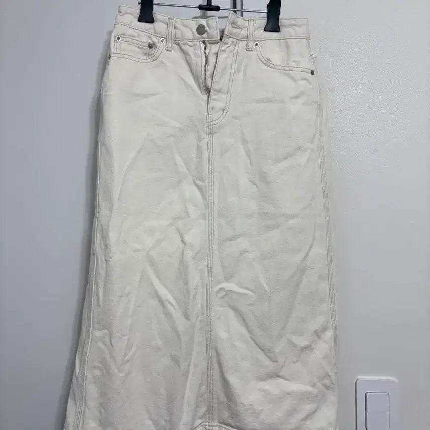 [BUNJANG] Dunst Denim Long Skirt Ivory / 던스트 데님 롱 스커트 아이보리