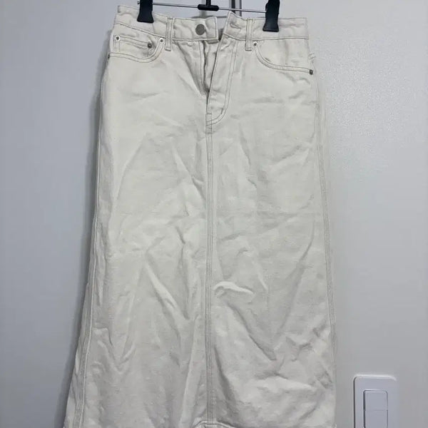 [BUNJANG] Dunst Denim Long Skirt Ivory / 던스트 데님 롱 스커트 아이보리