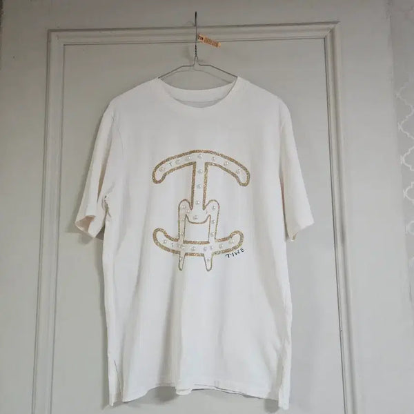 [BUNJANG] Pearl Embellished Short Sleeve T-Shirt / 진주  티셔츠