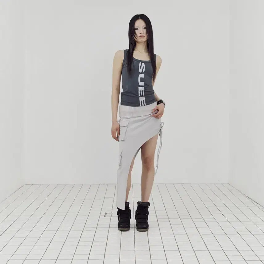 [BUNJANG] SET UP EX RIFLE CARGO SKIRT GRAY / 셋업이엑스이RIFLE CARGO SKIRT / GRAY